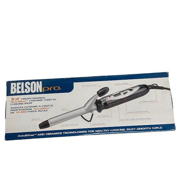 Belson Pro 3/4” Ceramic Digital Curling Iron with Clamp, up to 450F - Picture 2 of 4
